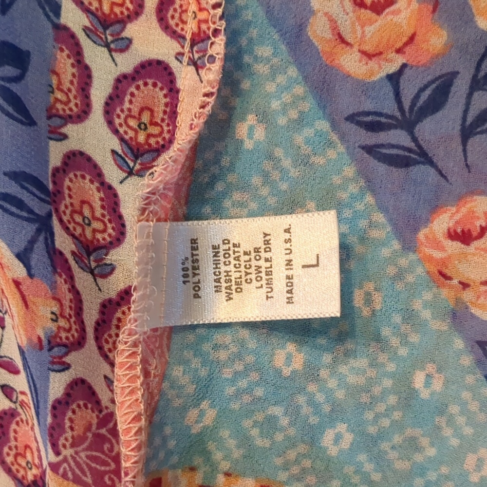 Sheer Patchwork Patterned Blouse Top - Picture 4 of 7